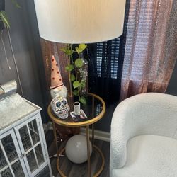 Gold Side Table With Lamp