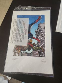 2002 Amazing Spider Man Litho signed by John Romita and John Romita Jr. still polybagged