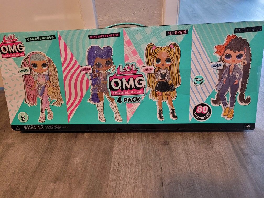 LOL Surprise O.M.G. 4 Pack Fashion Doll Set with 80 Surprises