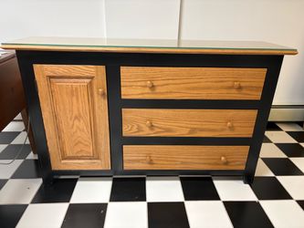 Wood and Black Farmhouse Sideboard