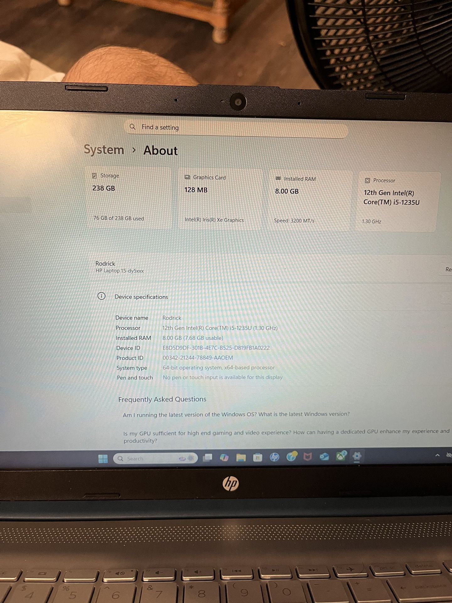 Hp Laptop 15-dw5xxx Blue 16 in