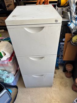 Light grey Metal 3-Drawer Filing Cabinet