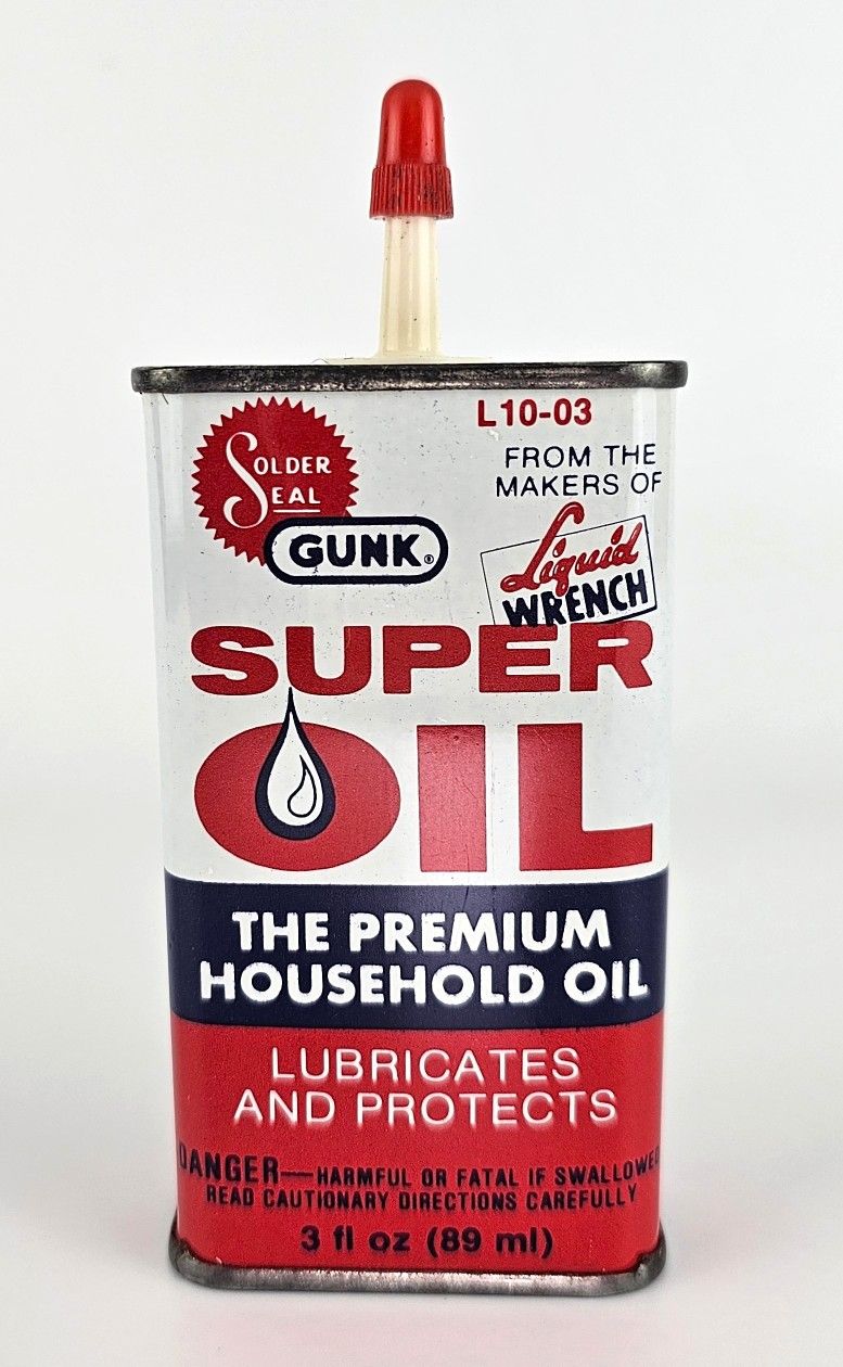 Vintage Gunk Liquid Wrench SUPER OIL Oil Collectible Can 3 oz
