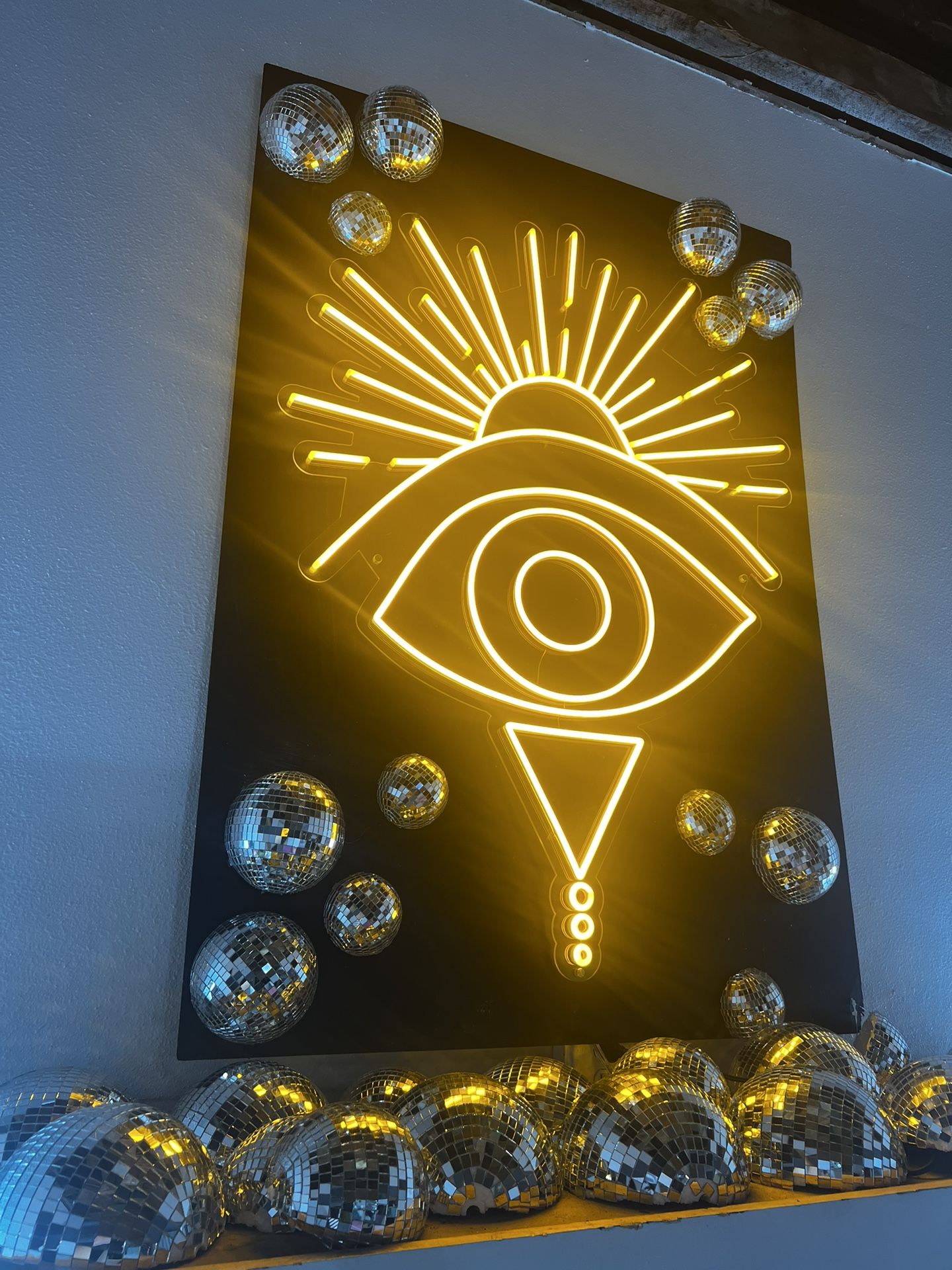 Neon Light Sun And Eye