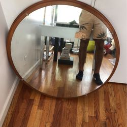 Large Vintage Round Mirror