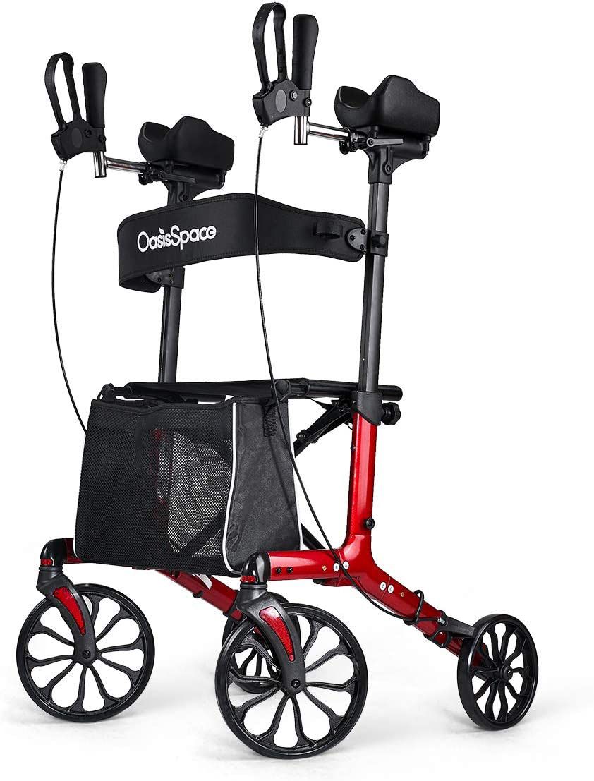 Oasis Space Upright Walker -Forearm Rollator Walker With Seat For Seniors, Standup Rollator 