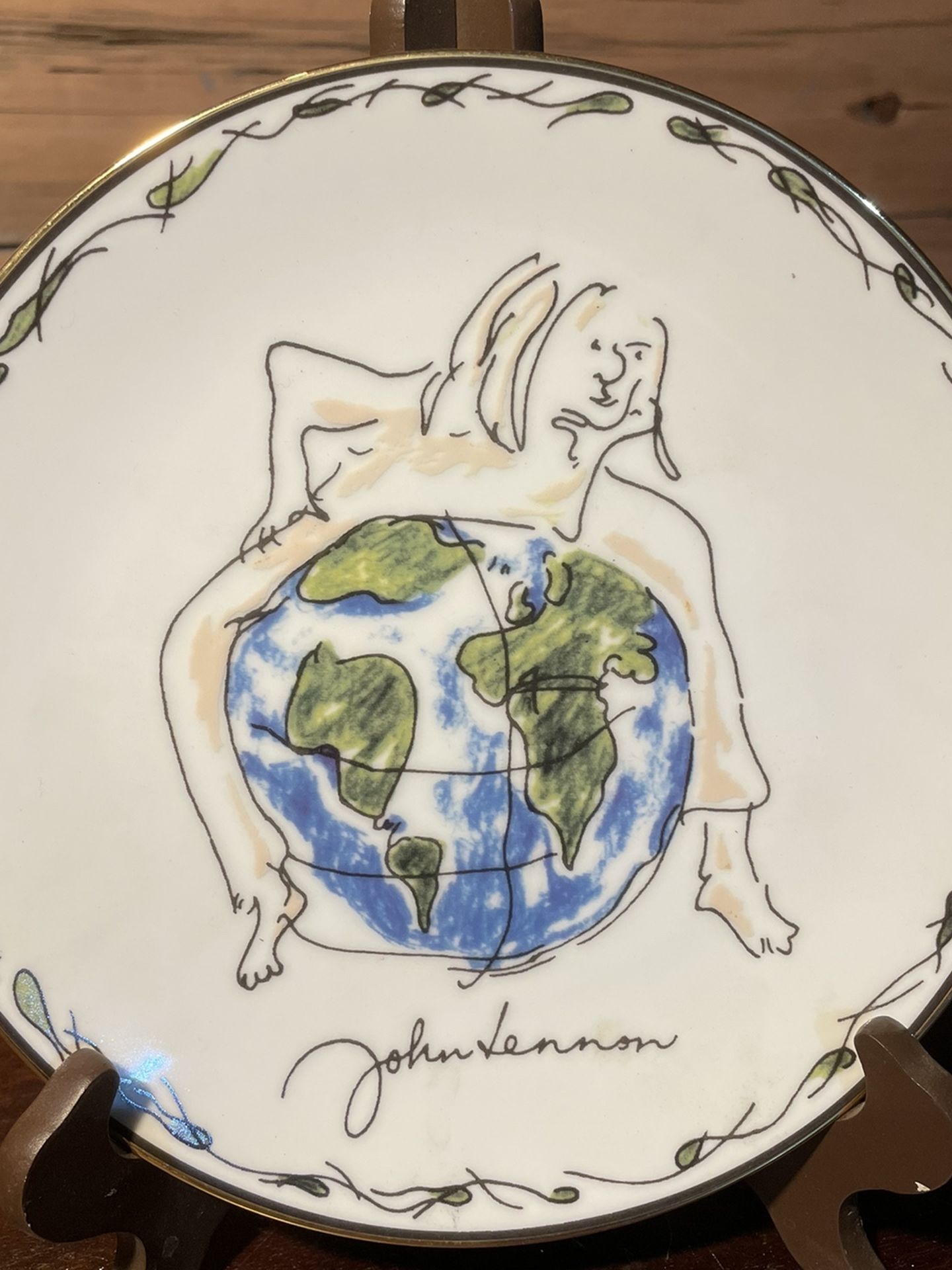John Lennon original art “Imagine All The People” Plate