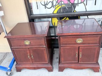 Pair of Cherry Wood Nightstands