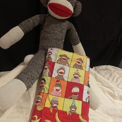 Sock Monkey W/matching Pillowcase 
