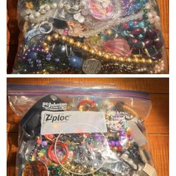VINTAGE TO MODERN TWO JEWELRY BAGS 10LB. OF CUSTOM JEWELRY 