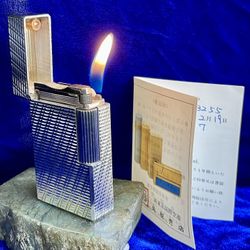 Vintage Silver Large ST DuPont Lighter Super Mint Condition Works 1 Year Warranty 