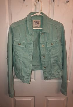 Zara aquamarine denim jacket women