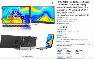 14” Portable Laptop Monitor