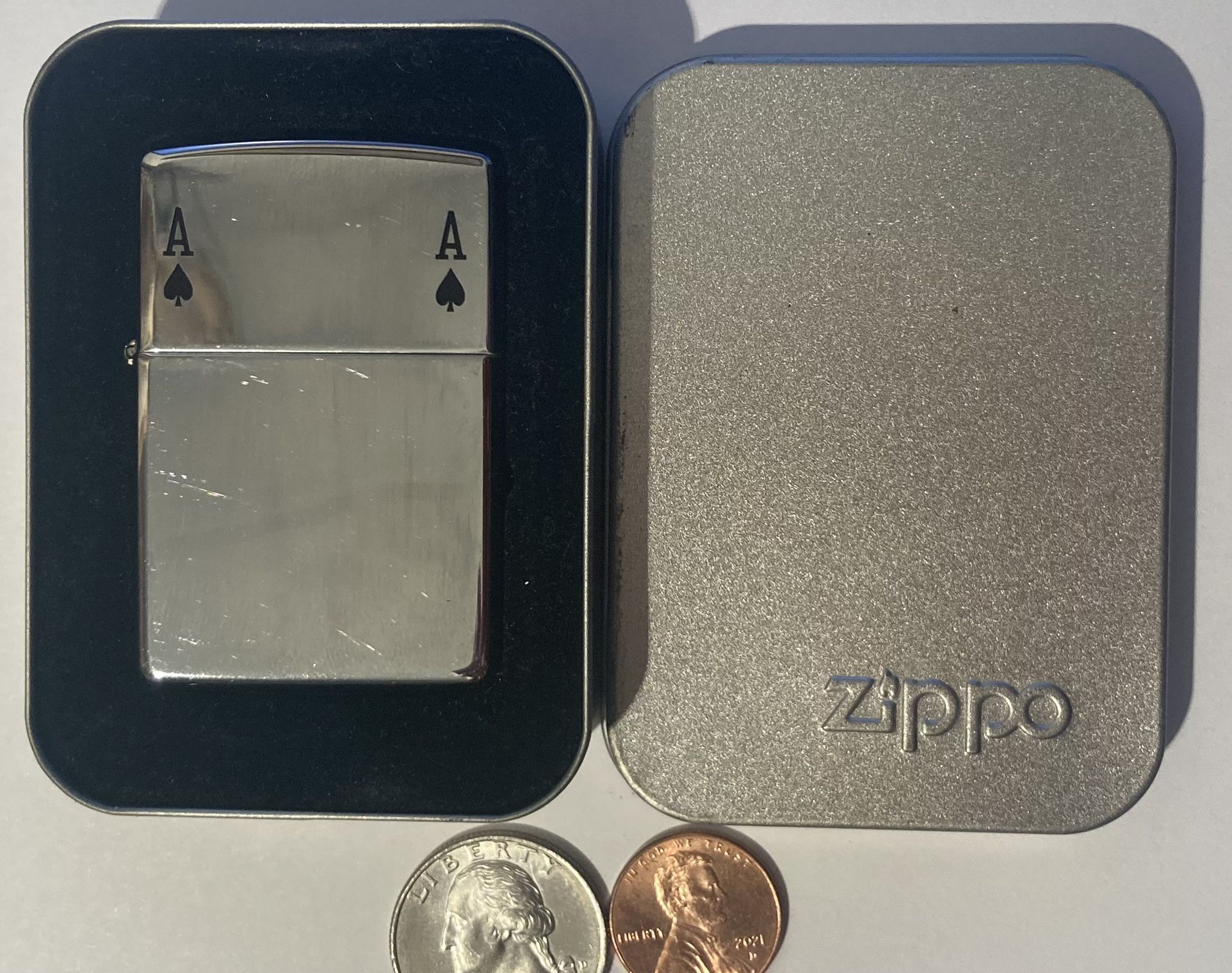 Vintage Zippo Lighter Ace Of Spades