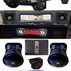 GMC SIERRA CHEVY SILVERADO 2019-2026 FULL BASS PACKAGE KICKER SOLO X 8” CUSTOM BOX INSTALLED 