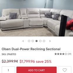 Olsen Dual- Power Recliner Sectional 
