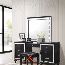 Beautiful Valentino Black Vanity Dresser  New 