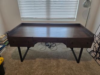 Large wood executive desk.