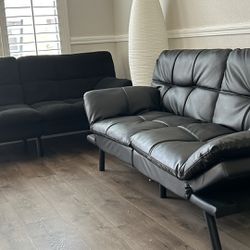2 x Sofa on sale (1 Leather, 1 Suede)