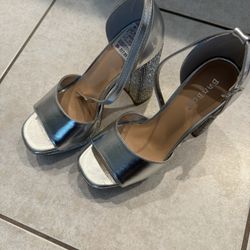 Silver Party High Heels Size 6 