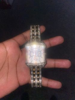 bulova two-tone square faced watch