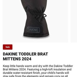 ✨ DAKINE Toddler Brat Mittens 2024 – Size 3/4 Years ✨