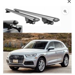 NEW For AUDI Q5 Roof Rack Cross Bars Luggage Carrier Silver Set