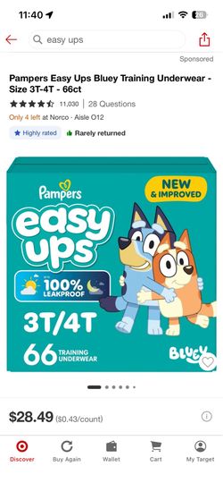 Pampers easy ups size 3t/4t