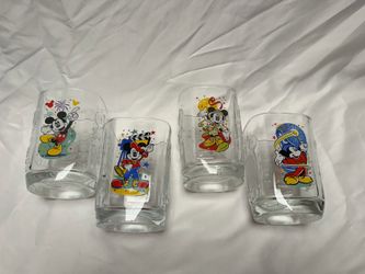 2000 McDonald’s Disney World Collectible Glass Set – Complete 4-Piece Set – France