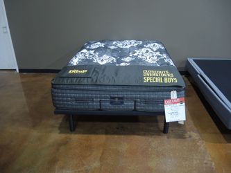 A.H. Beard Qn A.H. Beard Lamington Mattress - Charcoal Gray With White Damask Top Panel