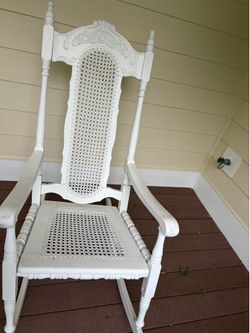 Vintage cane wood rocking chair