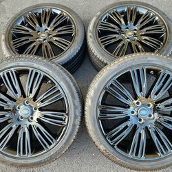 22" Range Rover Autobiography OEM Gloss Black Wheels And Tires 
