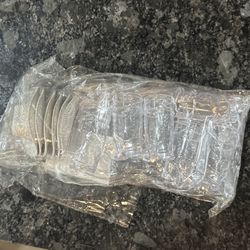 Cowboy Shot Glasses W/Glittery Hats (Clear, Plastic, X6) $18 OBO