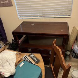 Vintage Wood Folding Decorative Table 