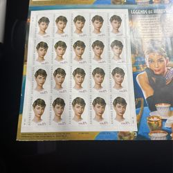 2003 Audrey Hepburn Us Mail Stamps 