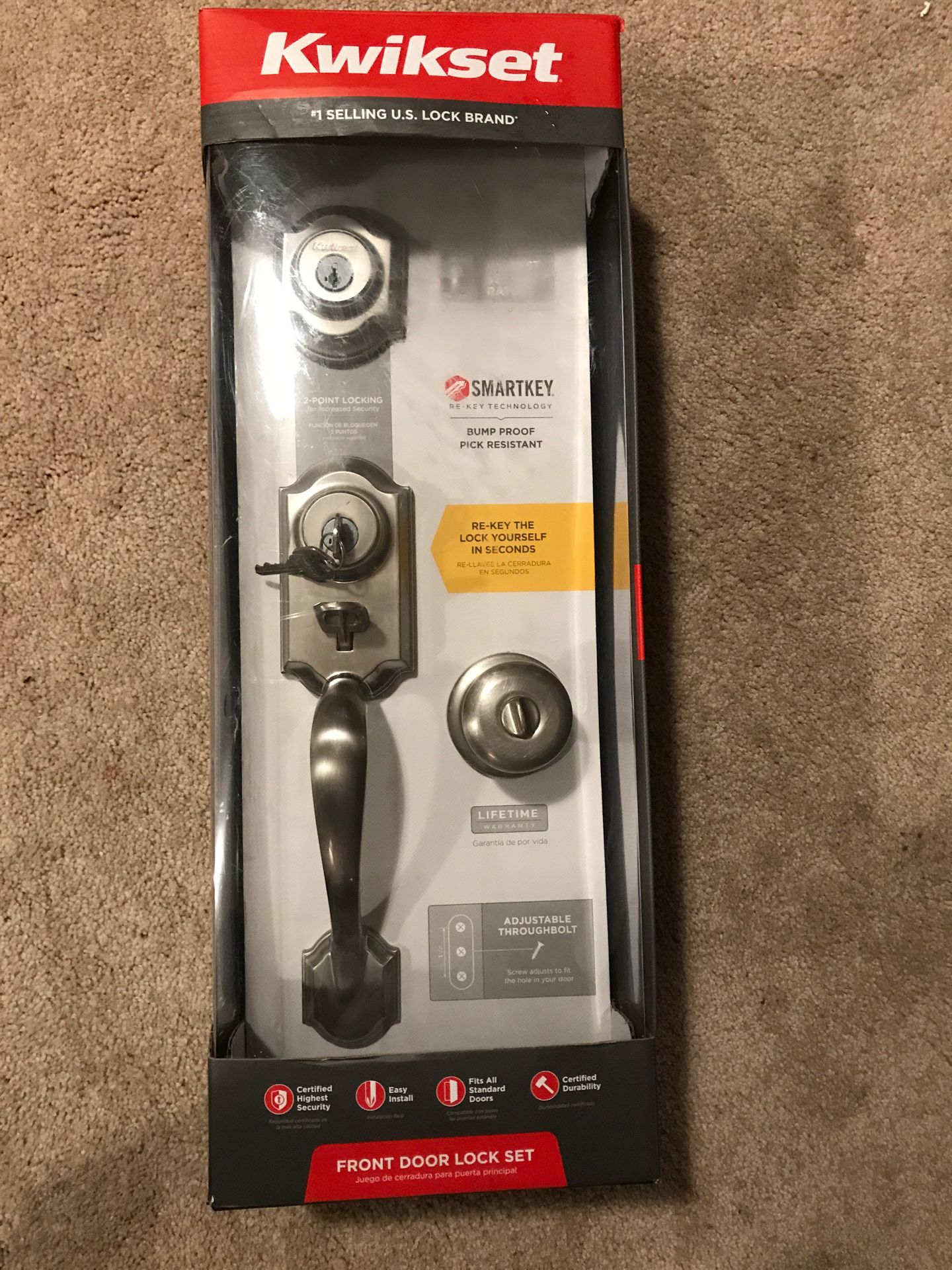 Brand new Kwikset Front Door Lock Set Double lock set with smart key reset feature for Sale in
