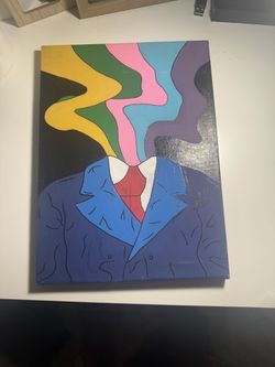 Hand painted Multicolor Trippy Wall Art