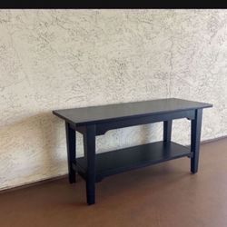 One Heavy Black Solid Wood Bench