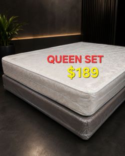 Queen set $189 >> Mattress And Box Spring