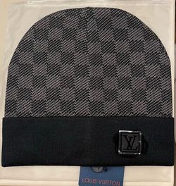 Black designer beanie