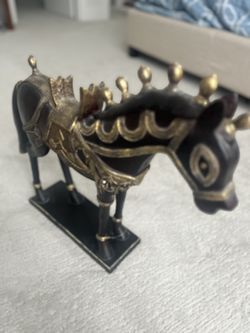 Pier One ornate Wooden Horse Figurine