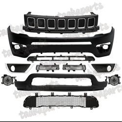 Front Bumper Complete For Jeep Compass 2017 -  2021 Upper Grill