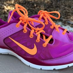 Nike Women's Flex Trainer 3 Rd Violet/Atmc Orng/Brght Mgnt Training Shoe 8.5