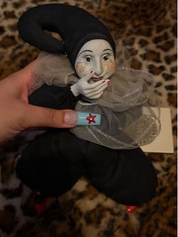 Vintage Balos Doll Crafters Classic Italian Clown Doll 11" with Tag 1984