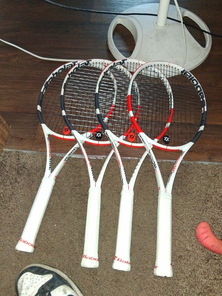 Brand New Babolat Racket One Set Is Carbon Fiber The Other Iz Not But Lite Weight
