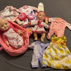 Baby Dolls - Lot of 2 Baby Dolls with Clothes and Accessories - See My Other Items 😀