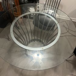 Glass Dining Table With 4 Chairs 