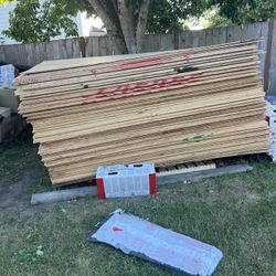 Plywood 1/2thick $20 Each CDX 4x8.   Tpo $500. 100x5.      Torch $70 Each      Underlaymen $120each 