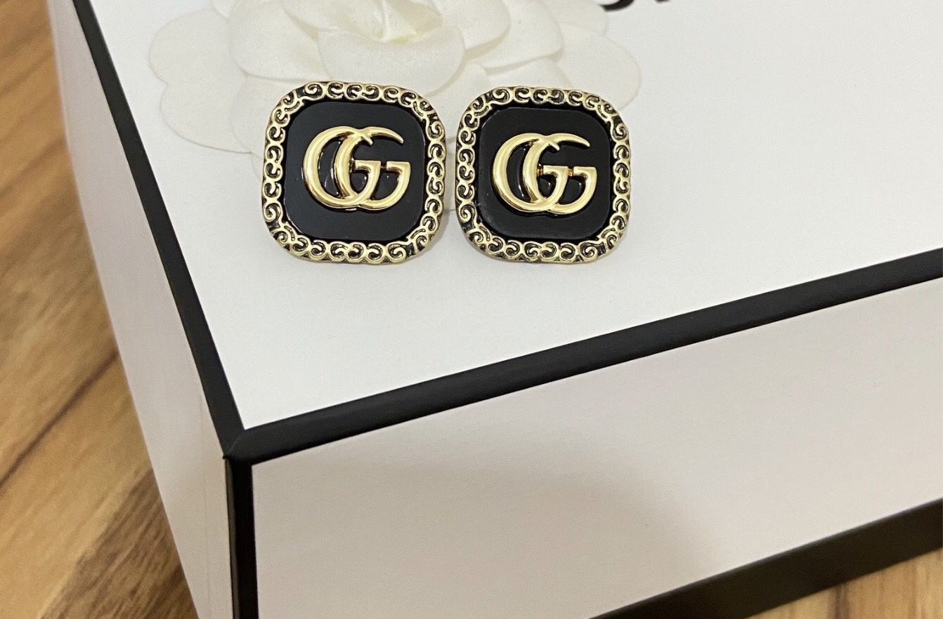 Fashion Letter GG 18K Gold Plated Stud Earrings 925 Silver Post made