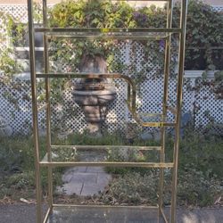 Milo Metal Etegere Glass Brass Shelving, Delivery 
